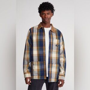 Vans GUC Saxon Long Sleeve Plaid Woven Button Up Shirt Shacket Size M FLAW
